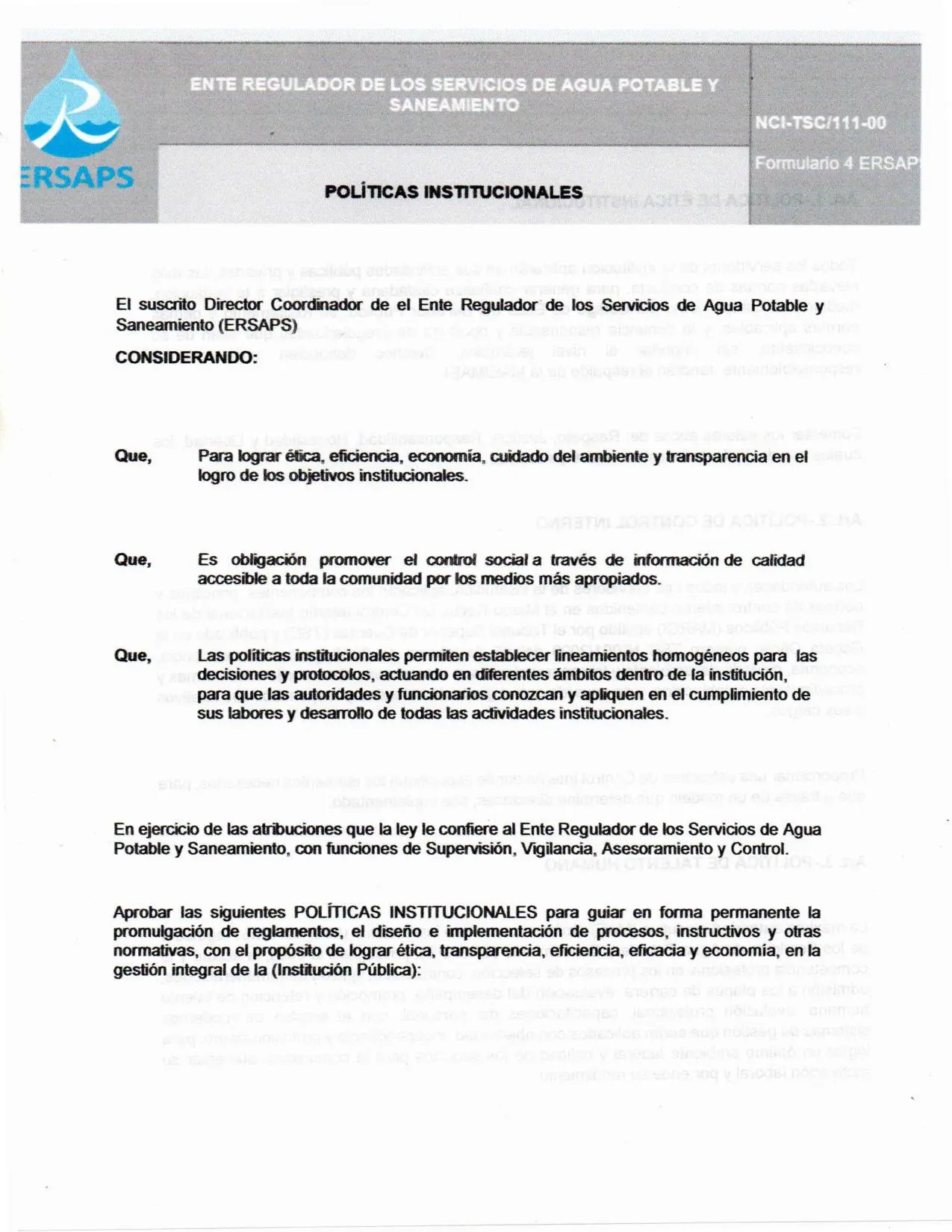 politicas institucionales