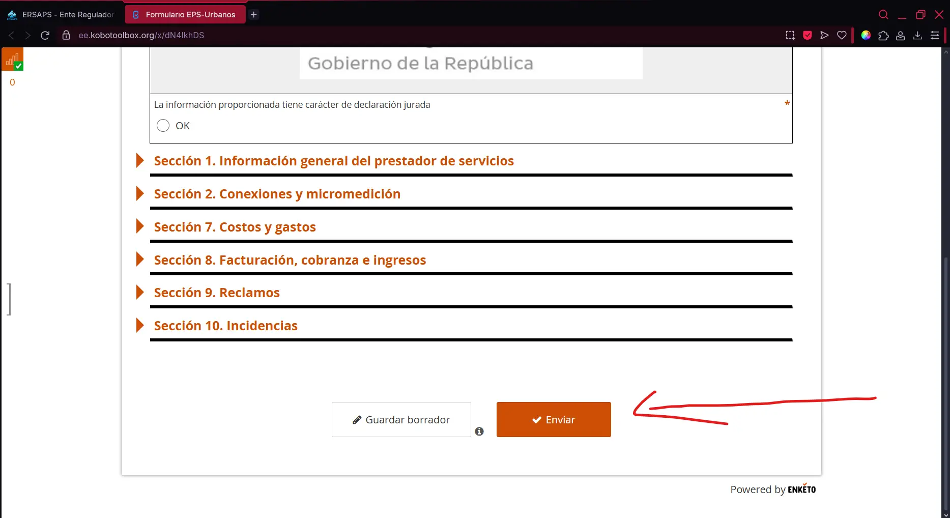 Formulario enviado con éxito